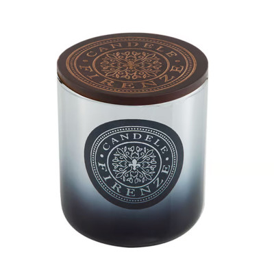 Свічка у склі 100x90мм чорний оксамит із сріблом із логотипом Florence Candles із ароматом Magnificio