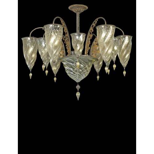 Archeo Venice Design Fountain F7 13 Gold Suspension Lights