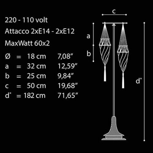Archeo Venice Design 104 DOUBLE Floor lamps