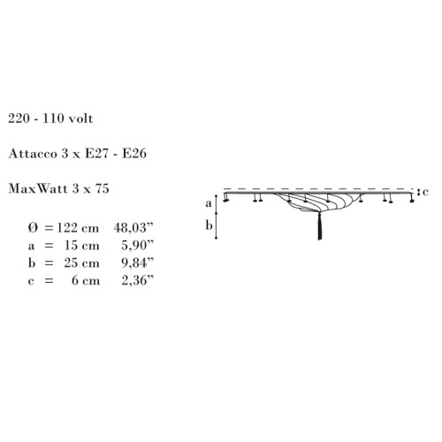 Archeo Venice Design 312.00 Semi-Flush Mounts
