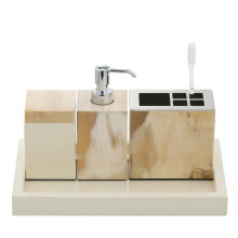 Iris 4-Piece Ivory & Horn Bathroom Set