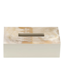 Armida Ivory Tissue Box with Horn Insert