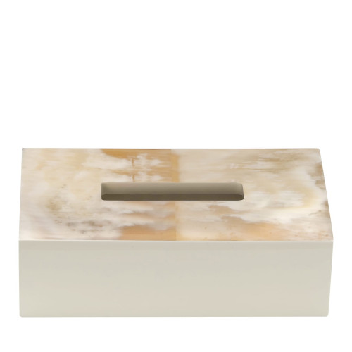 Armida Ivory Tissue Box with Horn Insert
