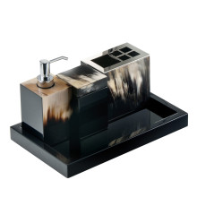 Iris 4-Piece Black Horn Bathroom Set