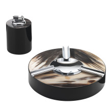 Round Lighter and Ash Tray Set
