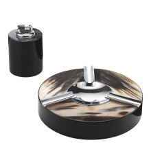 Round Lighter and Ash Tray Set
