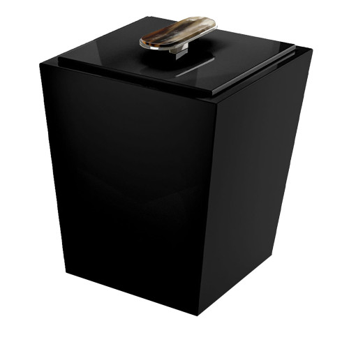 Bicco Glossy Black Bin with Lid