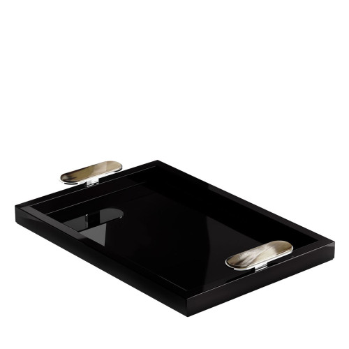 Berro Rectangular Glossy Black Tray