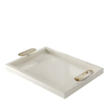 Berro Rectangular Glossy Ivory Tray