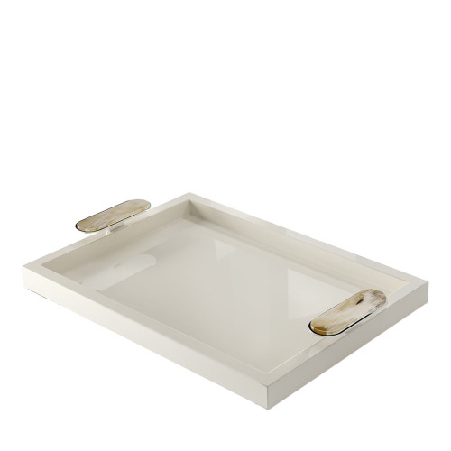 Berro Rectangular Glossy Ivory Tray