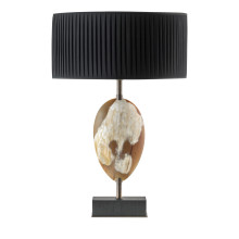 Oak and Horn Table Lamp