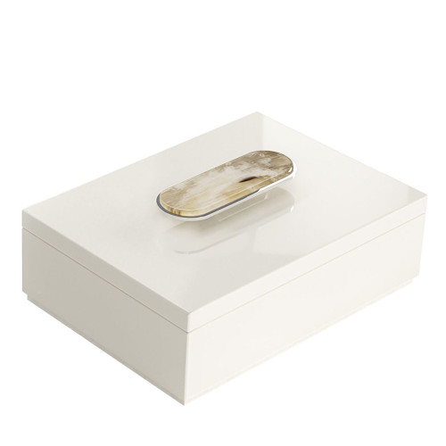 Priora Rectangular Glossy Ivory Box