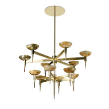 Brass and Horn Chandelier