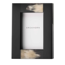 Medea Rectangular Black-Toned Horn Picture frame