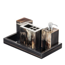 Ebony Bathroom Accessory Set & Tray