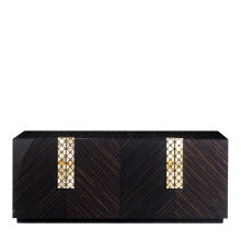 Ebony Wood 4-Door Sideboard