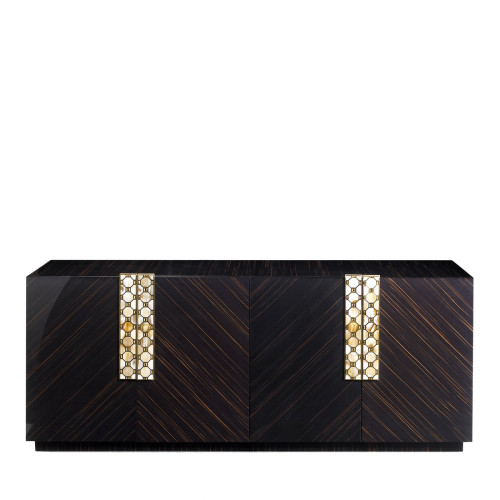 Ebony Wood 4-Door Sideboard