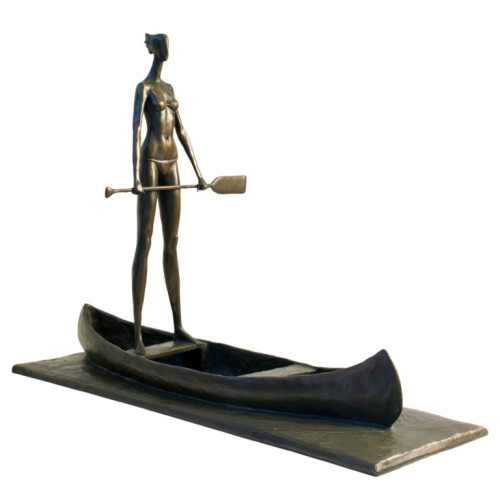 Corbin Bronze Girl on Canoe