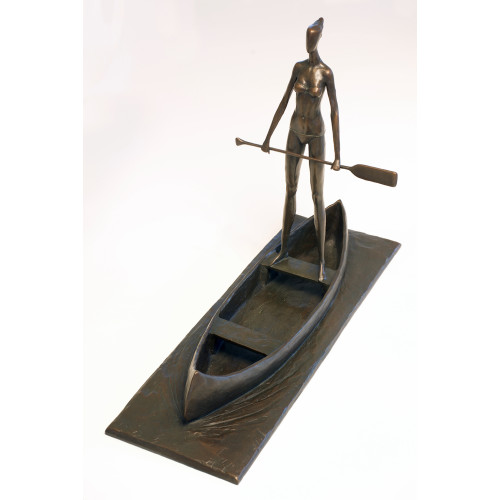 Corbin Bronze Girl on Canoe