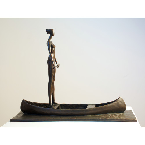 Corbin Bronze Girl on Canoe