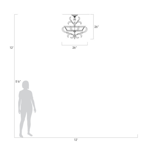 Beveled Arcs 26" Round Semi