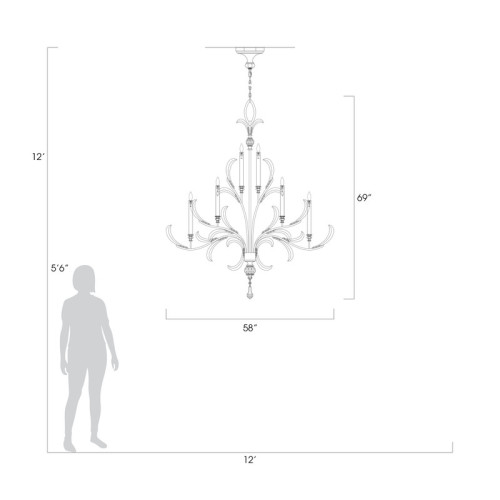 Beveled Arcs 58" Round Chandelier