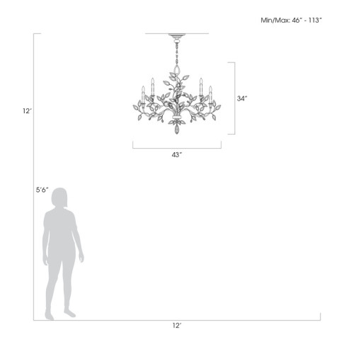 Crystal Laurel 43" Round Chandelier