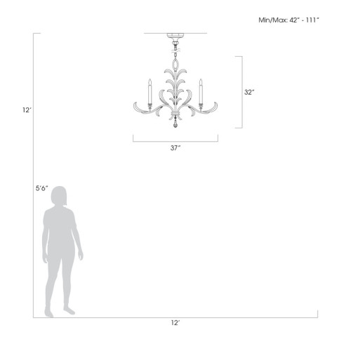 Beveled Arcs 37" Round Chandelier