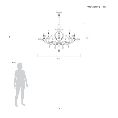 Beveled Arcs 57" Round Chandelier