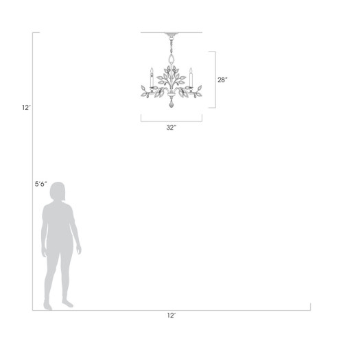 Crystal Laurel 32" Round Chandelier