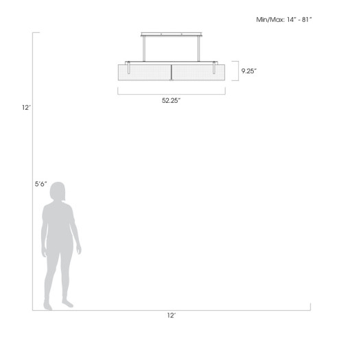 Terra 52.25" W Linear Pendant