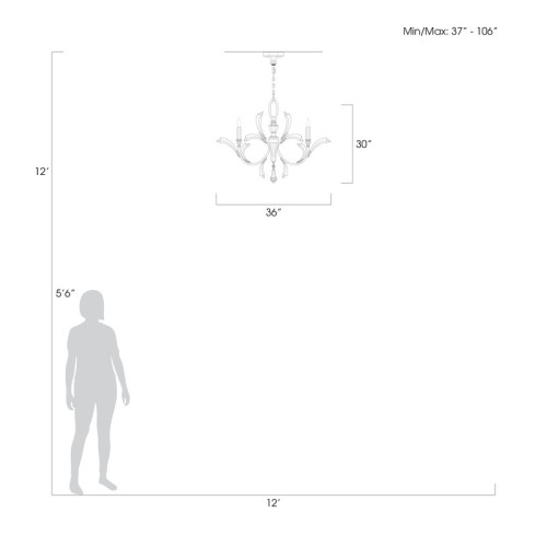 Beveled Arcs 36" Round Chandelier
