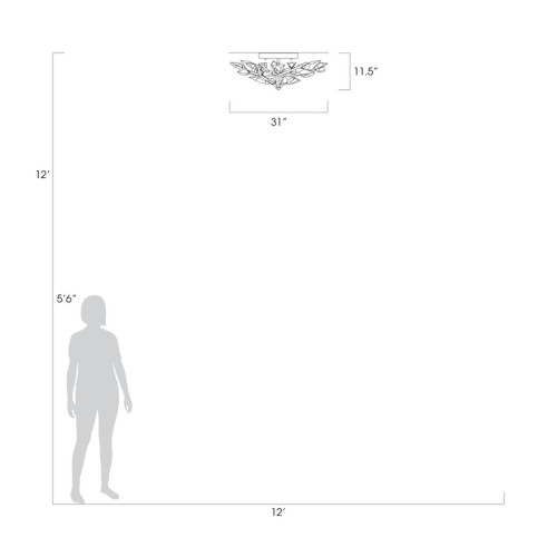 Foret 31" W Round Flush Mount