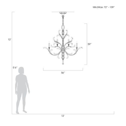Beveled Arcs 56" Round Chandelier