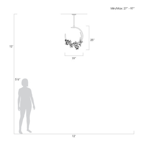 Azu 19" W LSF Linear Pendant