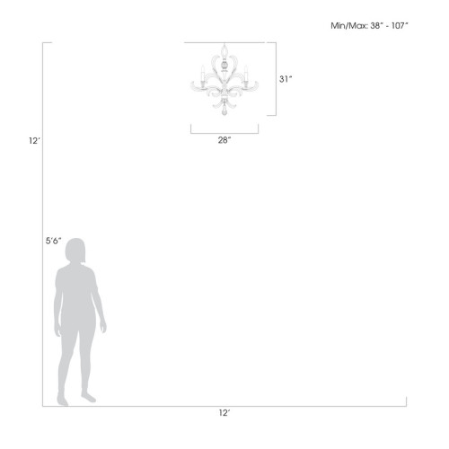 Beveled Arcs 28" Round Chandelier