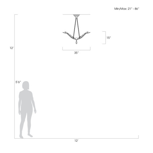 Crystal Laurel 35" Round Pendant