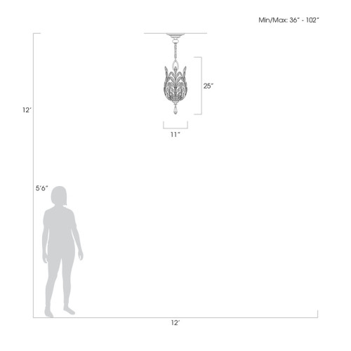 Crystal Laurel 11" Round Pendant