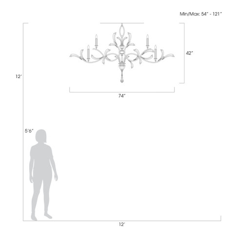Beveled Arcs 74" Oblong Chandelier