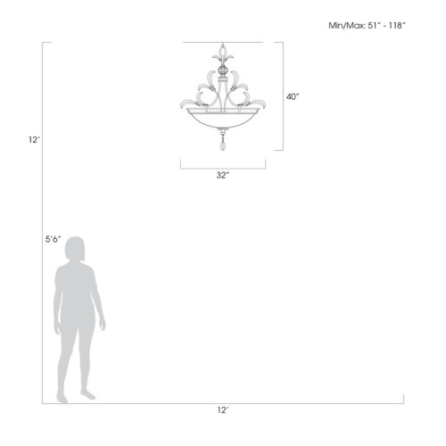 Beveled Arcs 32" Round Pendant