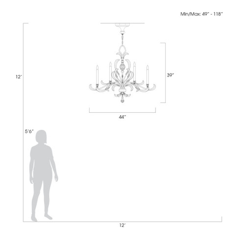 Beveled Arcs 44" Oblong Chandelier