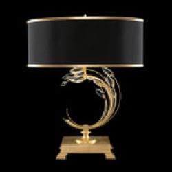 .Standard Gold Leaf w/Black Fabric & Gold Inner Lining Shade 