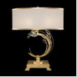 .Standard Gold Leaf w/Champagne Fabric Shade 