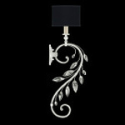 -Standard Silver Leaf w/Black Fabric & Silver Inner Lining Shade 