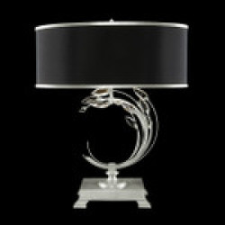 .Standard Silver Leaf w/Black Fabric & Silver Inner Lining Shade 