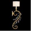 -Standard Gold Leaf w/Champagne Fabric Shade 