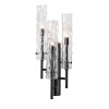Bamboo Black Nickel Glass Wall Light Sconce