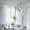 Bamboo Chrome Frame Glass Chandelier