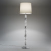Bamboo Cromo Floor Lamp with Gray Shade