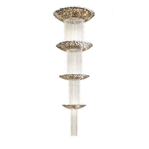Chrysalis Black Aubergine Chandelier with Nickel Chains